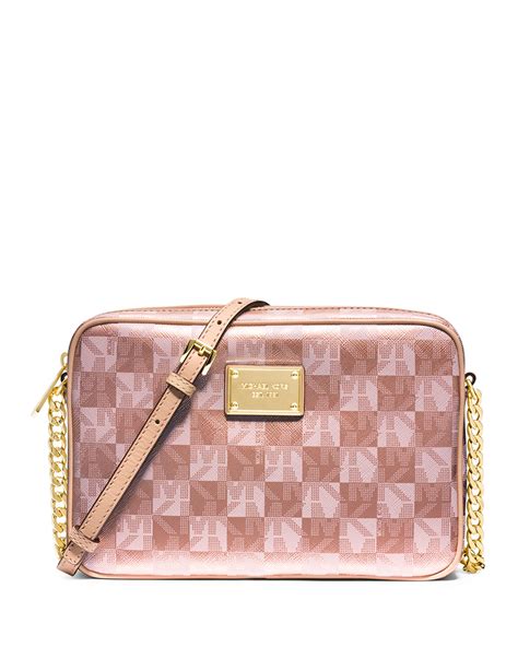 michael kors checkered bag|michael kors jetset crossbody bag.